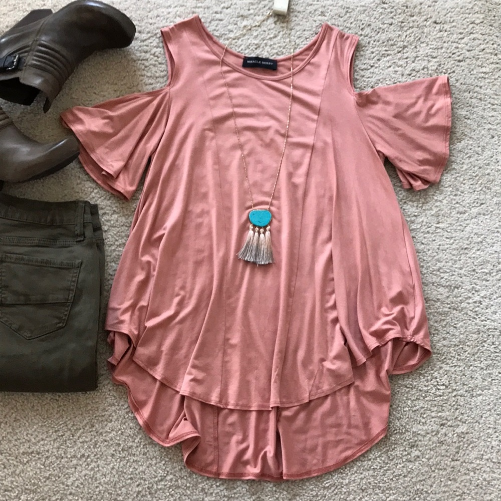 ♥️1 SMALL♥️Cold Shoulder Tunic Top - Picture 3 of 8